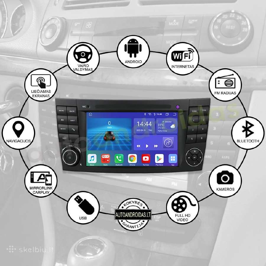 Mercedes E W211 Cls W219 Android multimedia GPS - nuotraukos Nr. 2