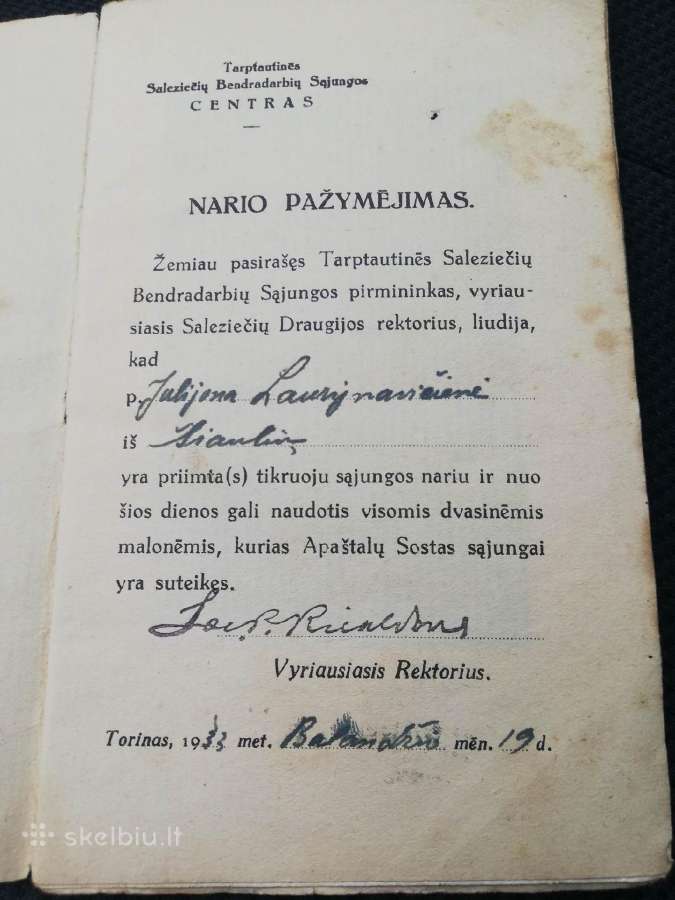 Ystatai ir veikimo taisykles 1933m - nuotraukos Nr. 2