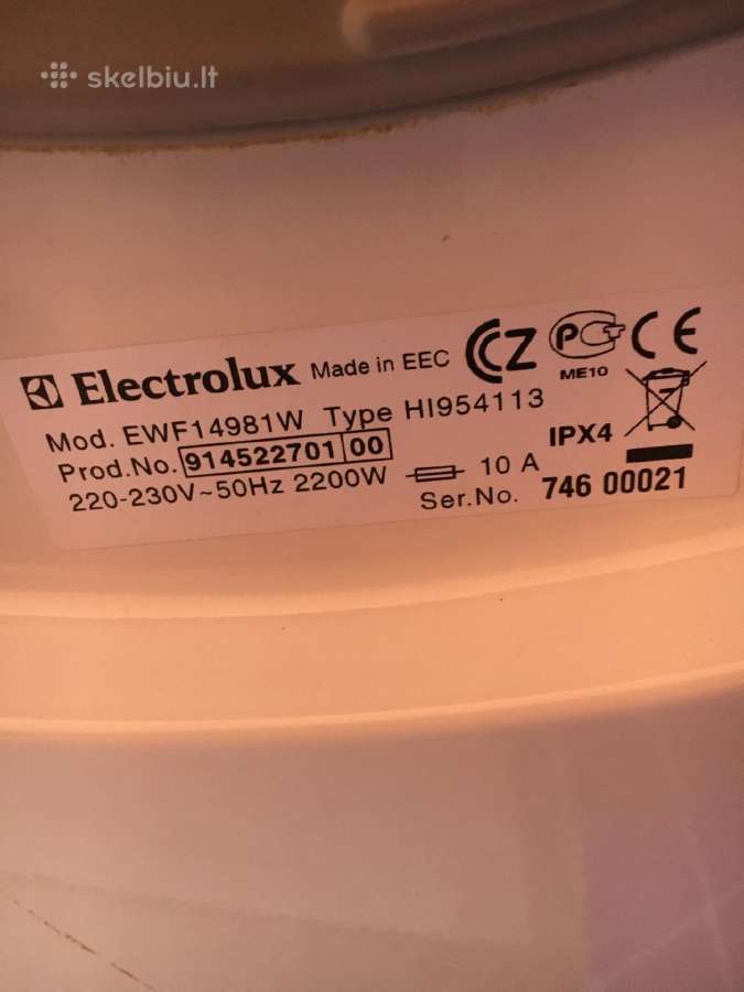 Skalbimo mašina Electrolux 7kg A+ - nuotraukos Nr. 6