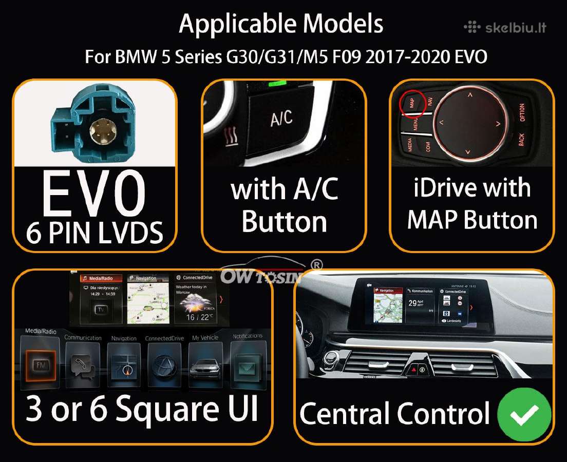 Bmw 5 G30 G31 G32 android multimedija - nuotraukos Nr. 15