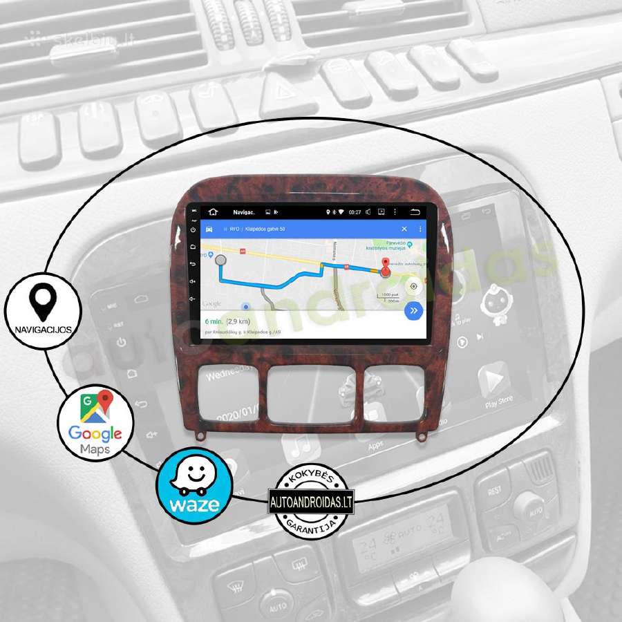 Mercedes S W220 1998-05 Android multimedia GPS/bt - nuotraukos Nr. 11
