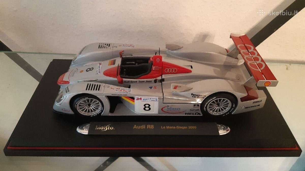 Audi R8-r Le Mans Mastelis: 1:18 sportinis