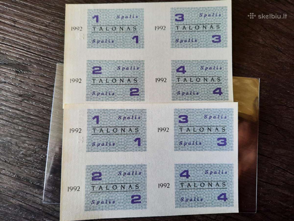 1-2-3-4 talonai Spalis Lietuva