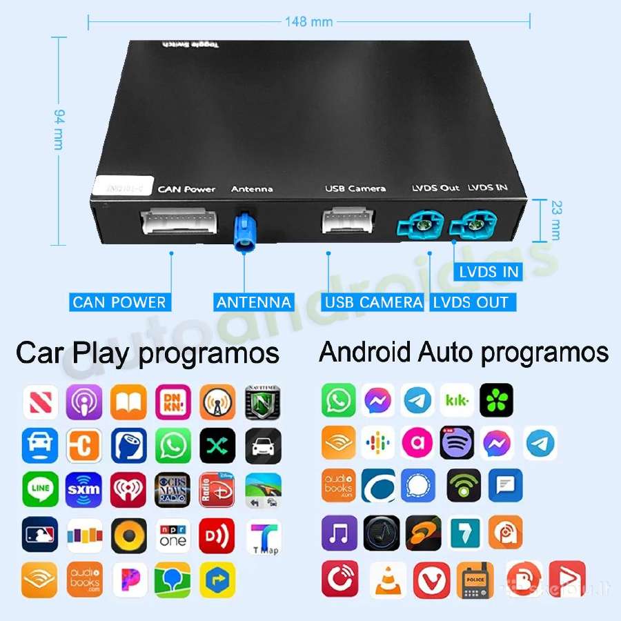 Volvo 2014-19 S60 XC60 V60 V40 Carplay Androidauto - nuotraukos Nr. 2