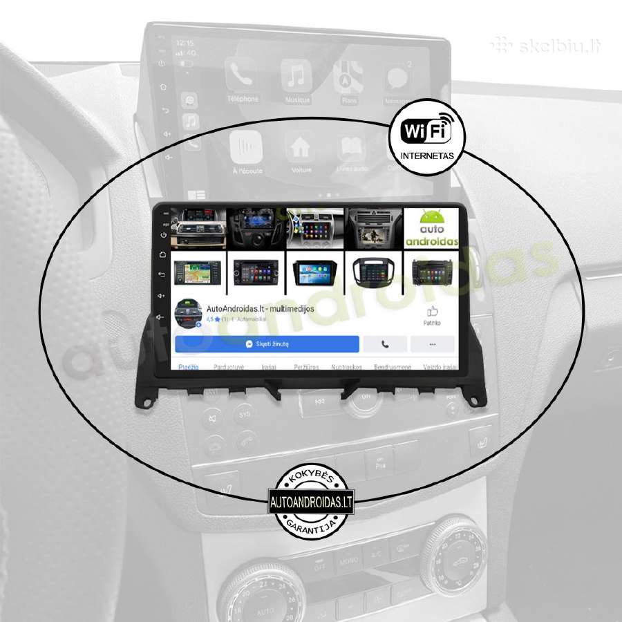 Mercedes C W204 S204 2007-10 Android multimedia Bt - nuotraukos Nr. 3