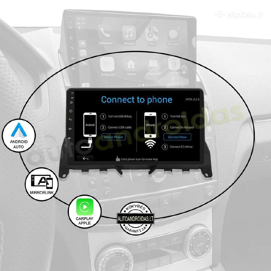 Mercedes C W204 S204 2007-10 Android multimedia Bt - nuotraukos Nr. 10