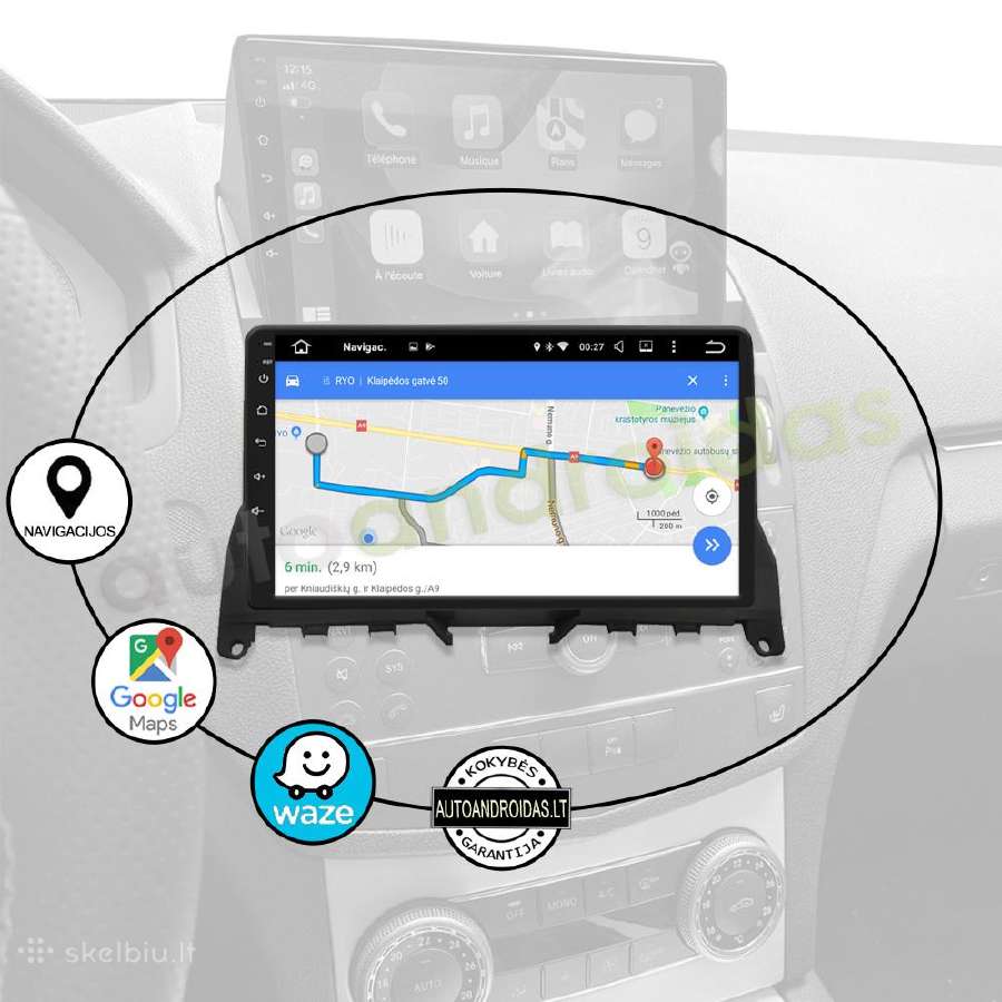 Mercedes C W204 S204 2007-10 Android multimedia Bt - nuotraukos Nr. 11