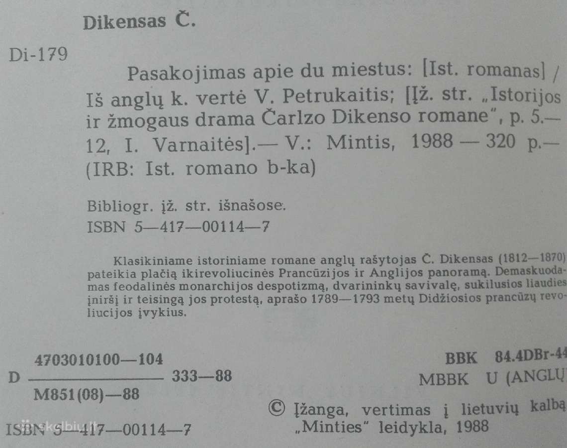 590. Pasakojimas Apie Du Miestus Dikensaa Č. - nuotraukos Nr. 3