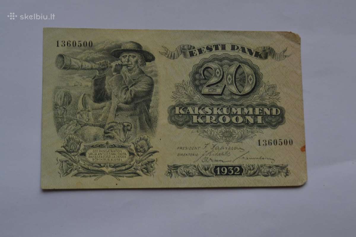 20 Estijos kronu 1932 m.