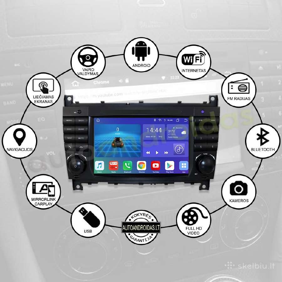 Mercedes C W203 Android multimedia GPS/WiFi/usb - nuotraukos Nr. 2
