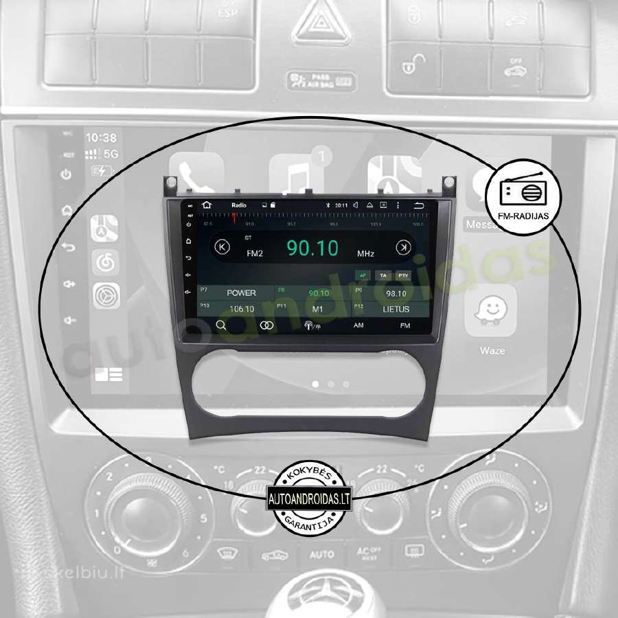Mercedes C W203 Clk W209 G W463 Android multimedia - nuotraukos Nr. 3