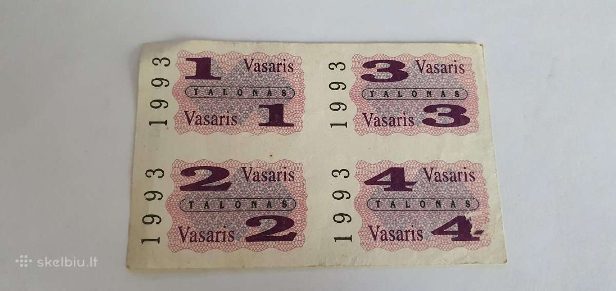 1993 1 talonas 4vnt