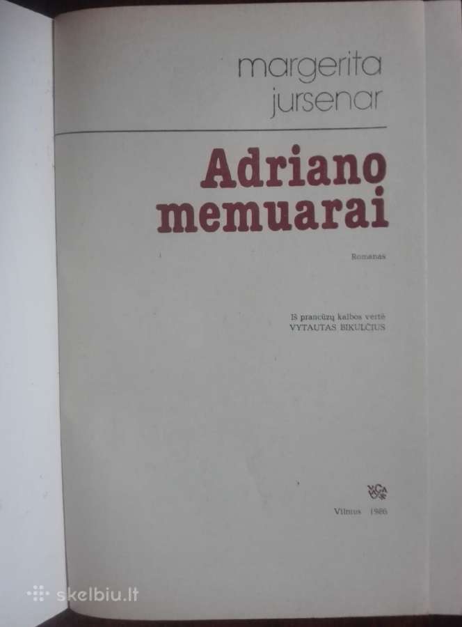 634. Adriano Memuarai Jursenar M. - nuotraukos Nr. 2