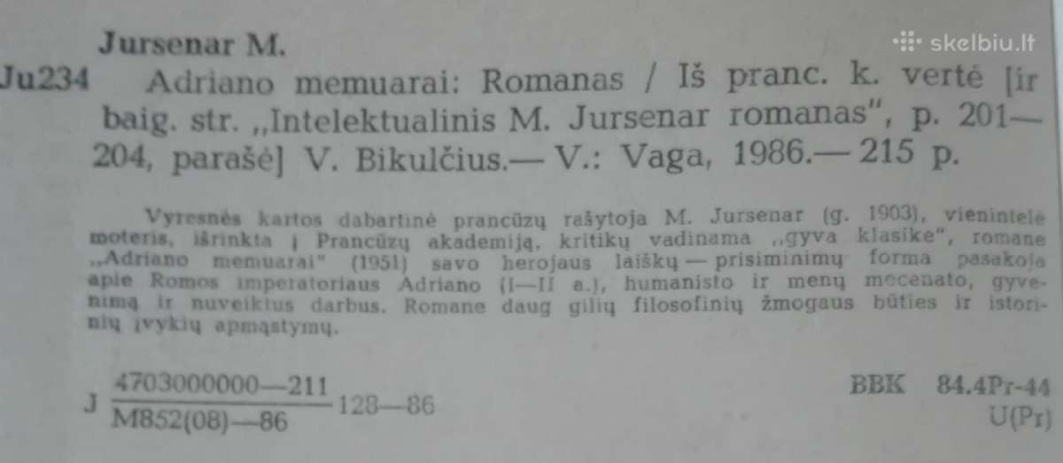 634. Adriano Memuarai Jursenar M. - nuotraukos Nr. 3