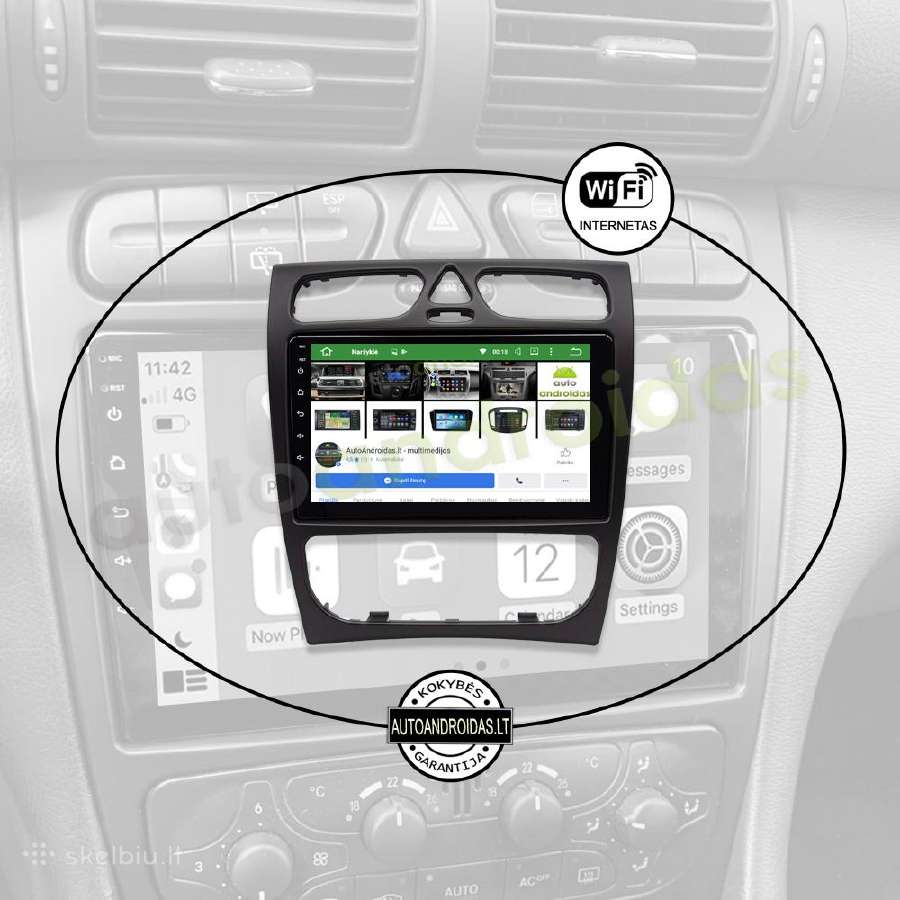 Mercedes 1996-08 C W203 Clk Ml Android multimedia - nuotraukos Nr. 3