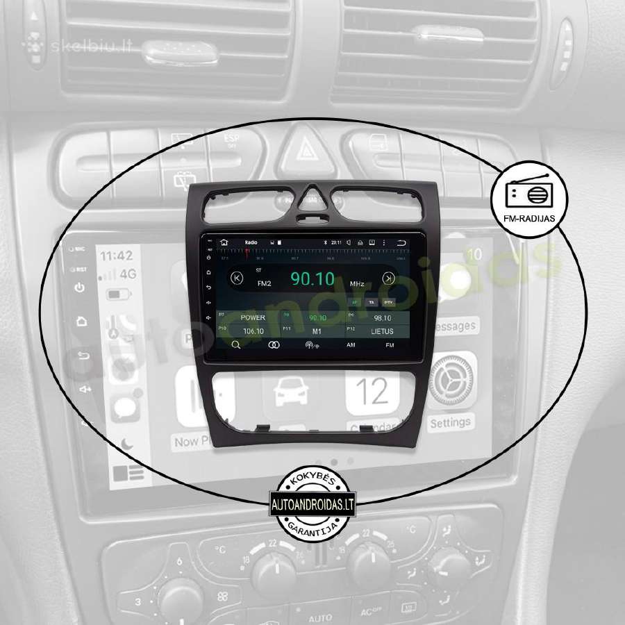 Mercedes 1996-08 C W203 Clk Ml Android multimedia - nuotraukos Nr. 4