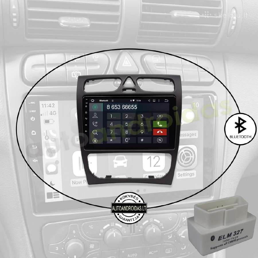 Mercedes 1996-08 C W203 Clk Ml Android multimedia - nuotraukos Nr. 5