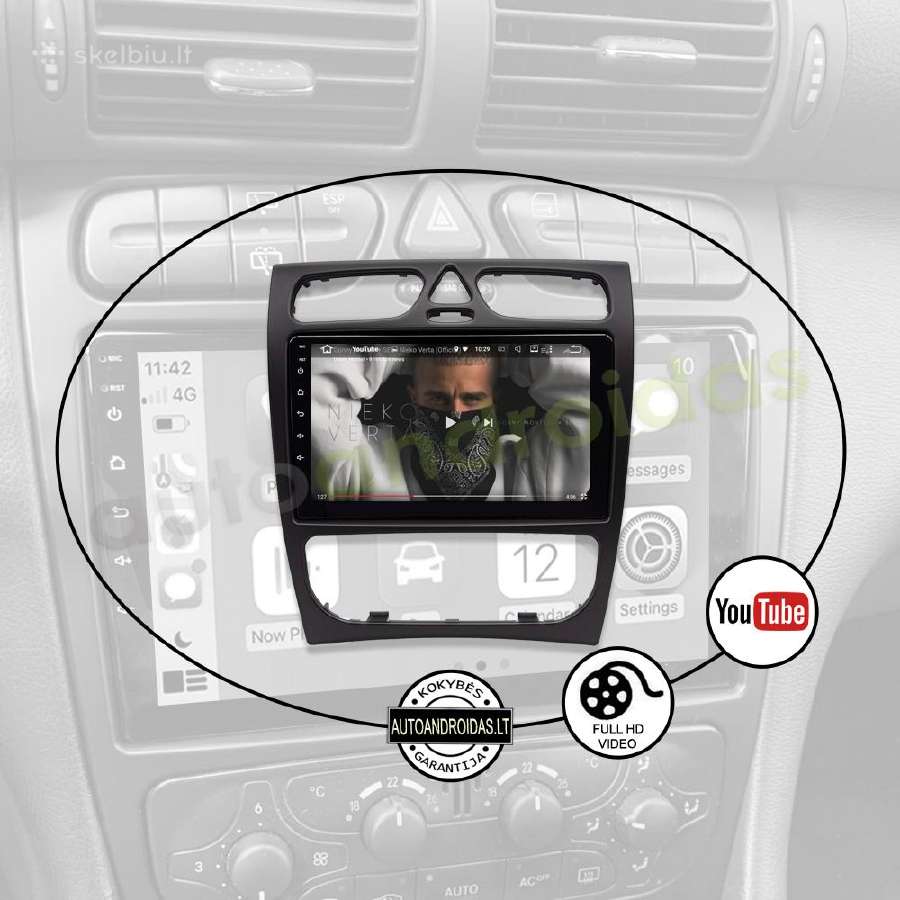 Mercedes 1996-08 C W203 Clk Ml Android multimedia - nuotraukos Nr. 9