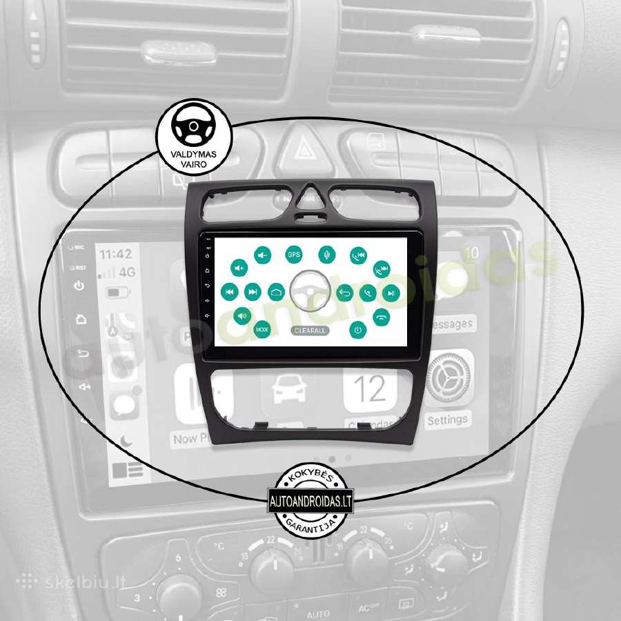 Mercedes 1996-08 C W203 Clk Ml Android multimedia - nuotraukos Nr. 12