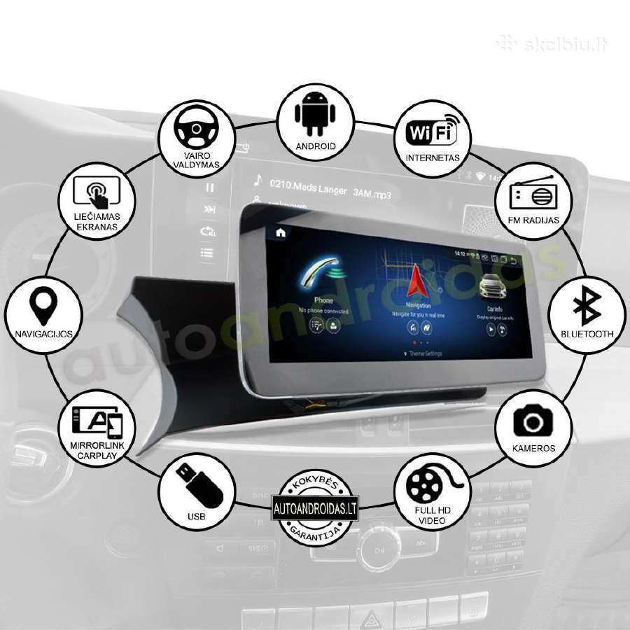 Mercedes 2011-18 C W204 S204 Android multimedia - nuotraukos Nr. 2