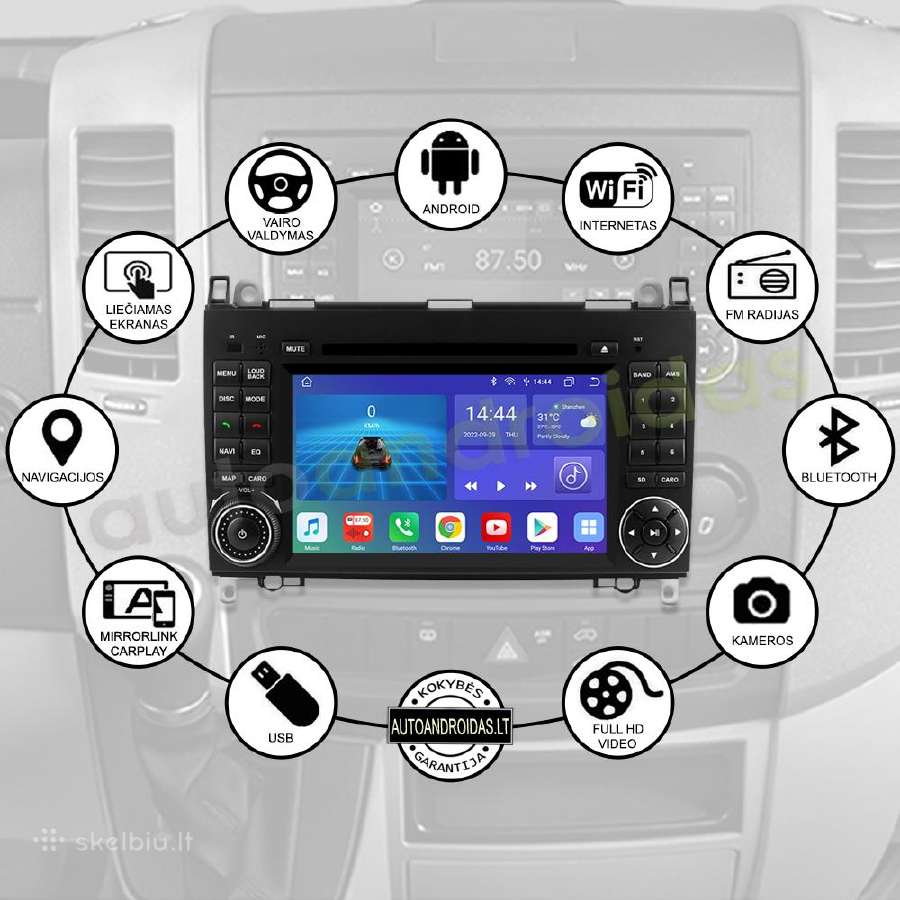 Crafter Sprinter A W169 B W245 Android multimedia - nuotraukos Nr. 2