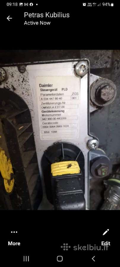 Claas Lexion variklis Om502la Mercedes