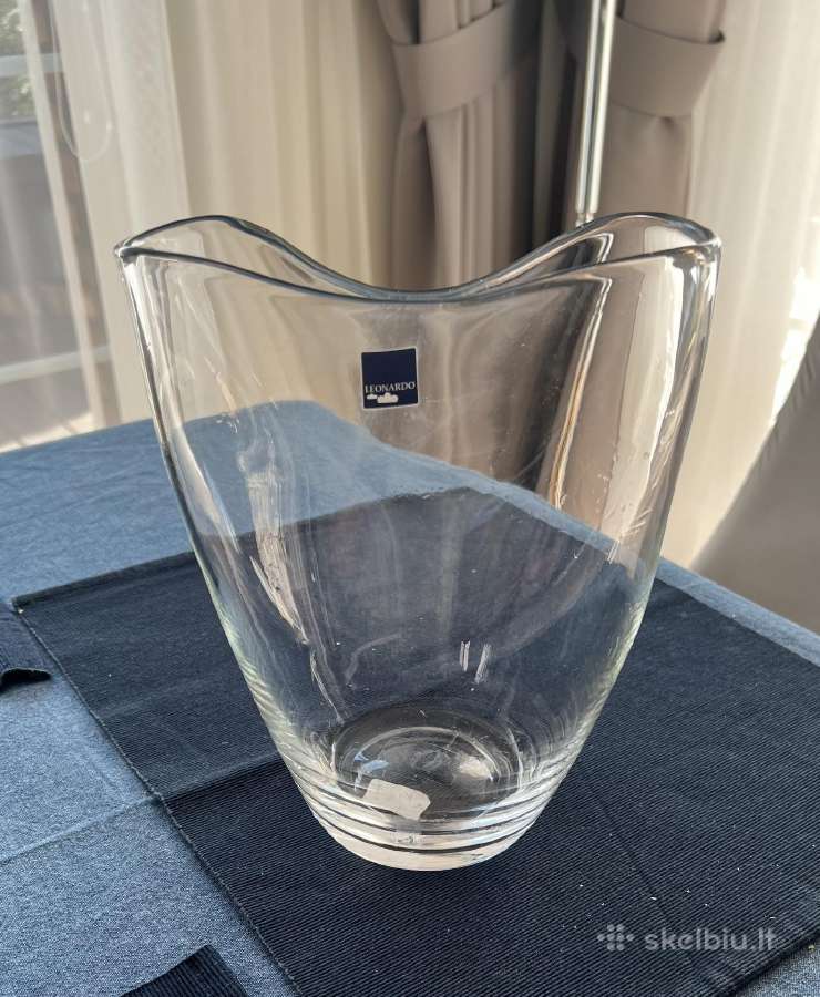 Unikali rankų darbo stiklo vaza Leonardo, 22 cm