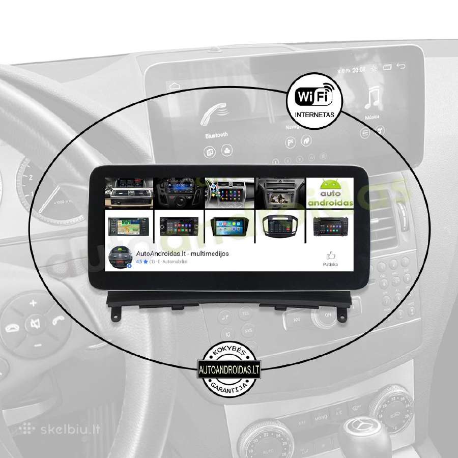 Mercedes 2007-10 C W204 S204 Android multimedia - nuotraukos Nr. 3