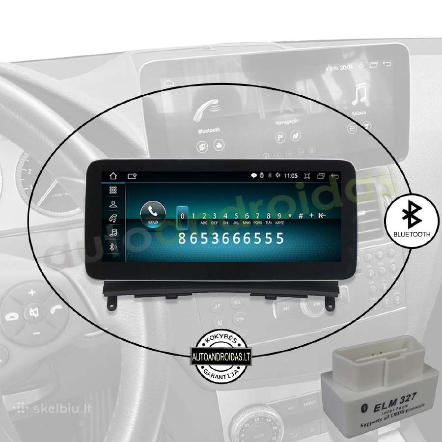 Mercedes 2007-10 C W204 S204 Android multimedia - nuotraukos Nr. 4