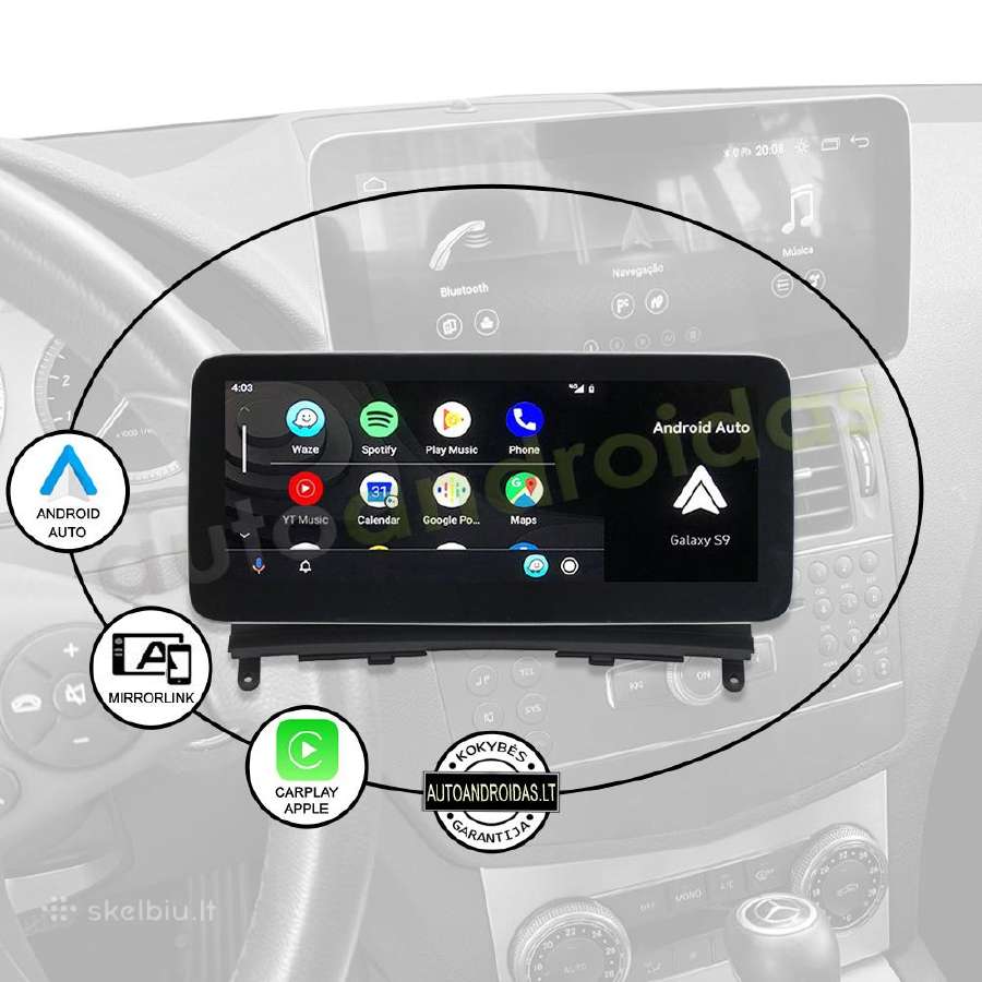 Mercedes 2007-10 C W204 S204 Android multimedia - nuotraukos Nr. 9