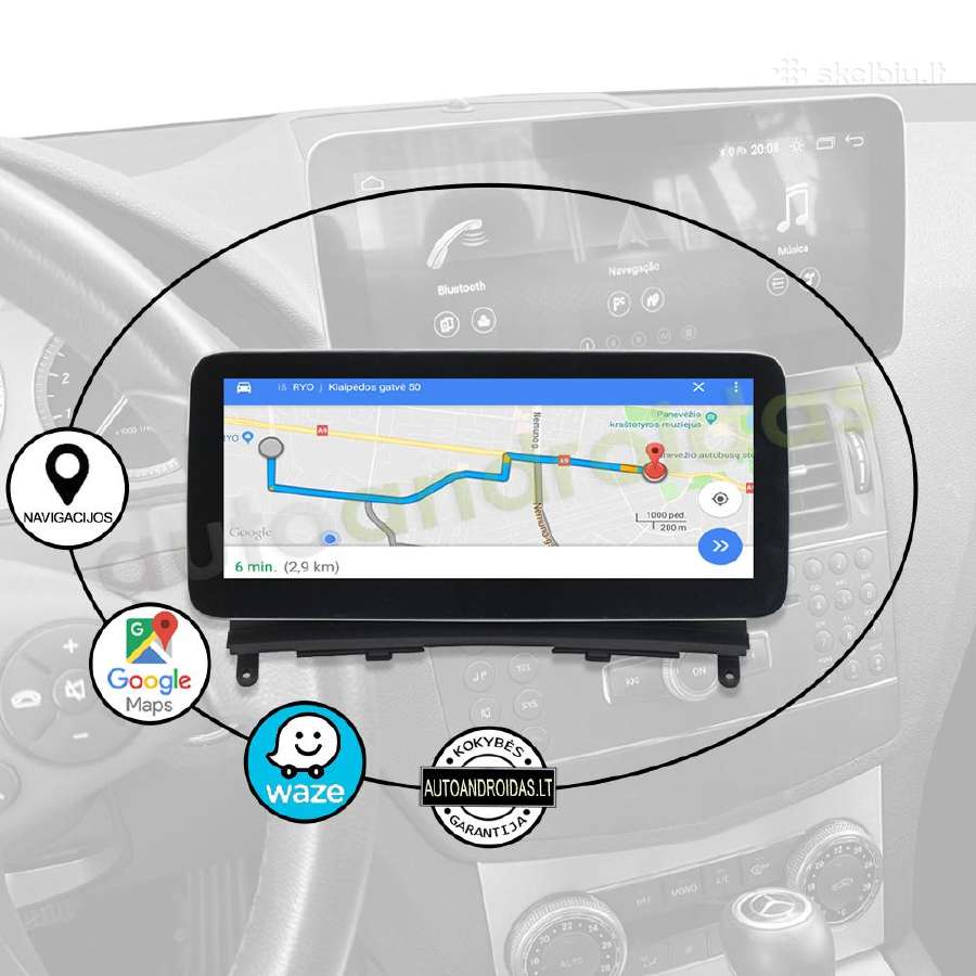 Mercedes 2007-10 C W204 S204 Android multimedia - nuotraukos Nr. 10