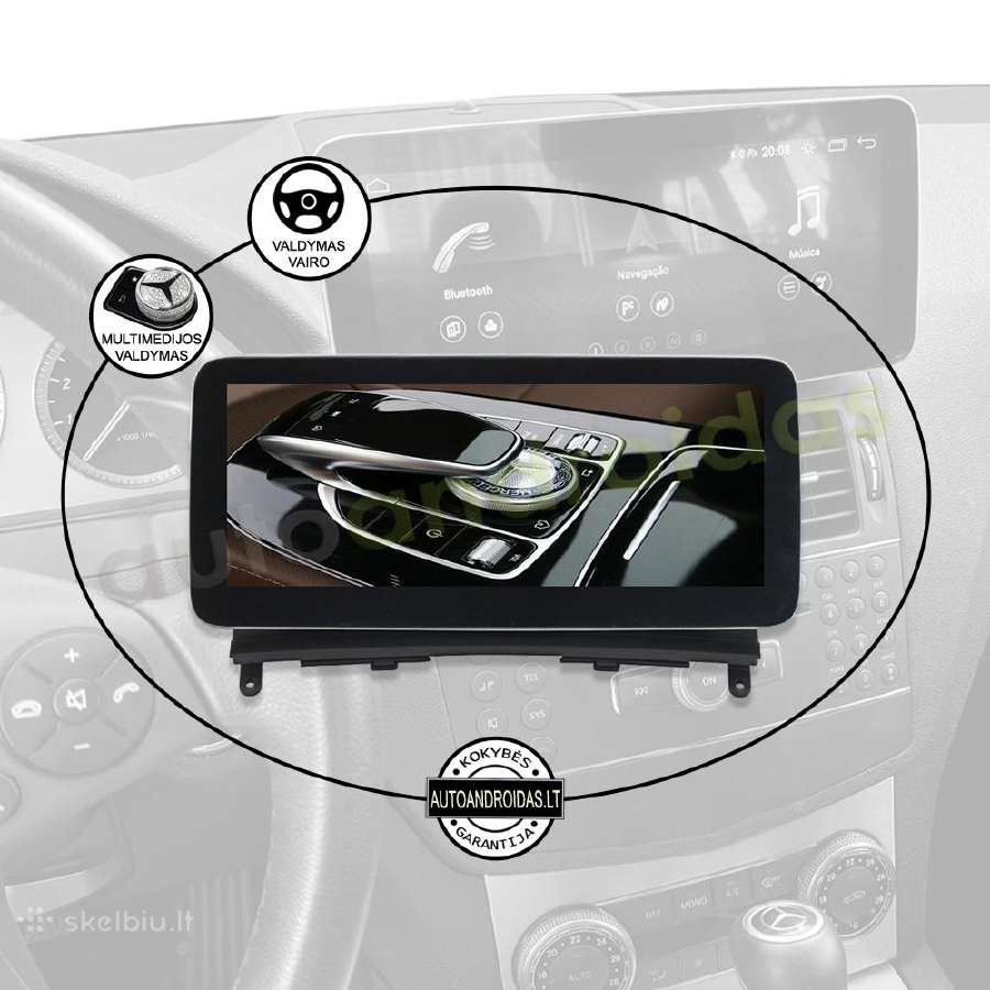 Mercedes 2007-10 C W204 S204 Android multimedia - nuotraukos Nr. 11