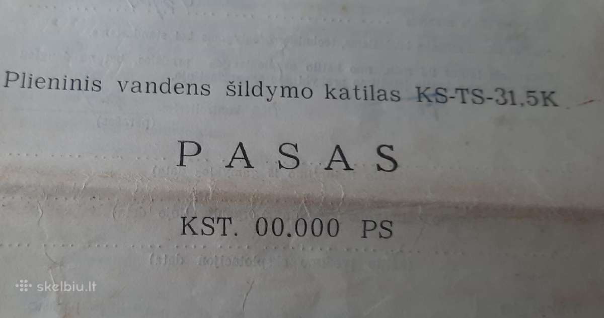 Plieninis vandens šildymo katilas.