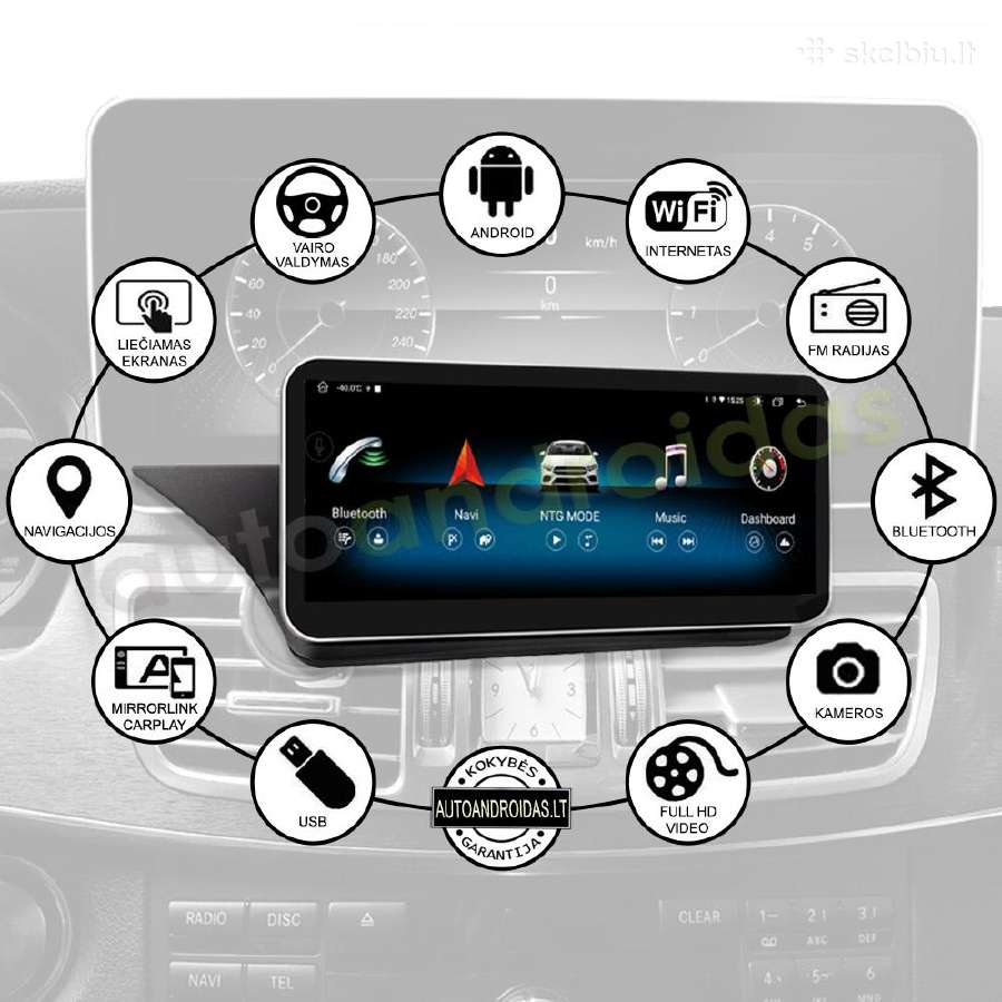 Mercedes 2009-12 E W212 Ntg 4.0 Android multimedia - nuotraukos Nr. 2