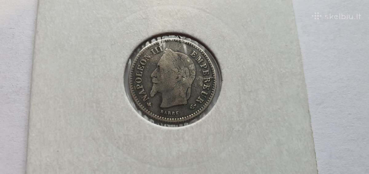 1867 20 centimes Prancuzija - nuotraukos Nr. 2