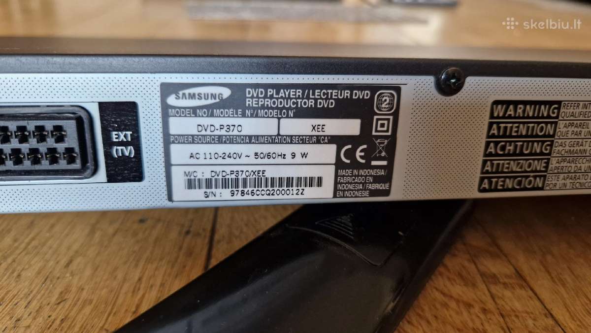 Dvd grotuvas Samsung Dvd-p370 - nuotraukos Nr. 2