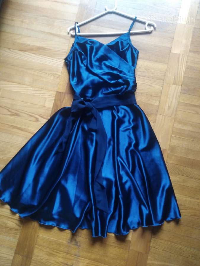 Puošni plono atlaso suknelė+aksominis bolero