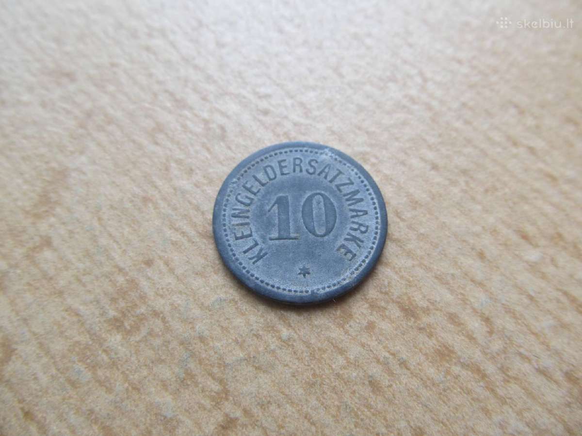 Notgeldas 10 pfennig , Darmstadt , 1917