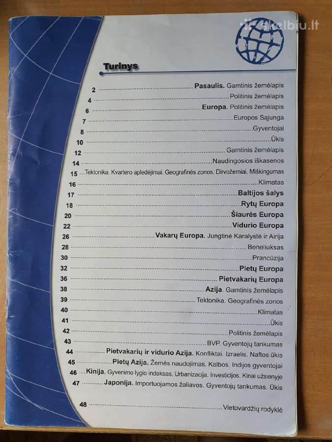 Geografijos atlasas 8-tai klasei žemė be viršelio