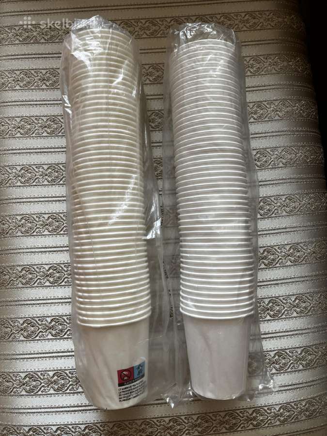 Vienkartiniai, kartoniniai puodeliai 5*50!