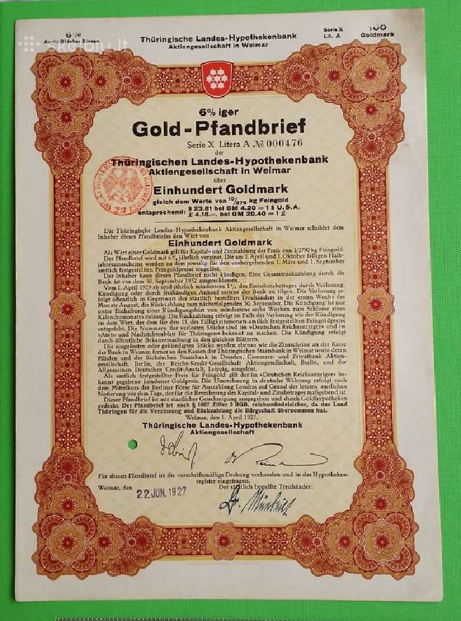100 Goldmark 1927 m.