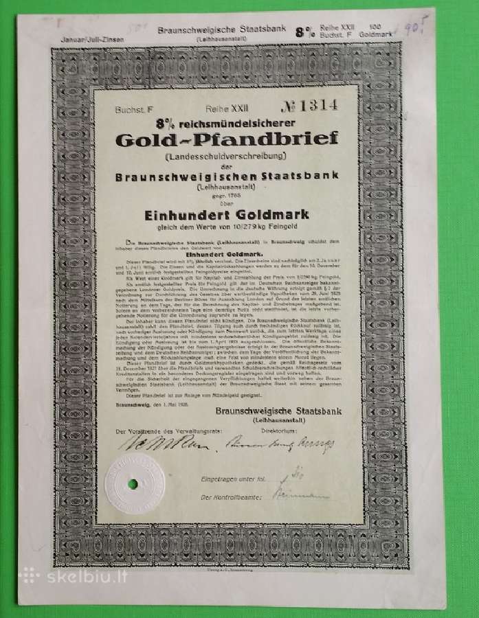 100 Goldmark 1928 m.