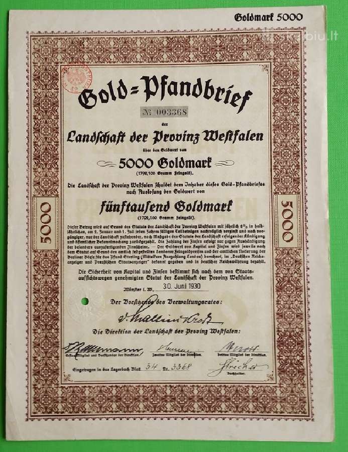 5000 Goldmark 1930 m.