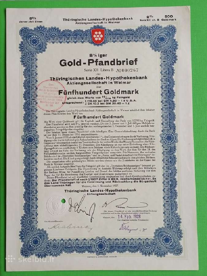 500 Goldmark 1928 m.