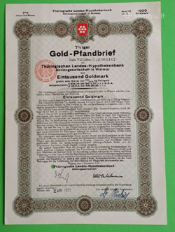 1000 Goldmark 1930 m.