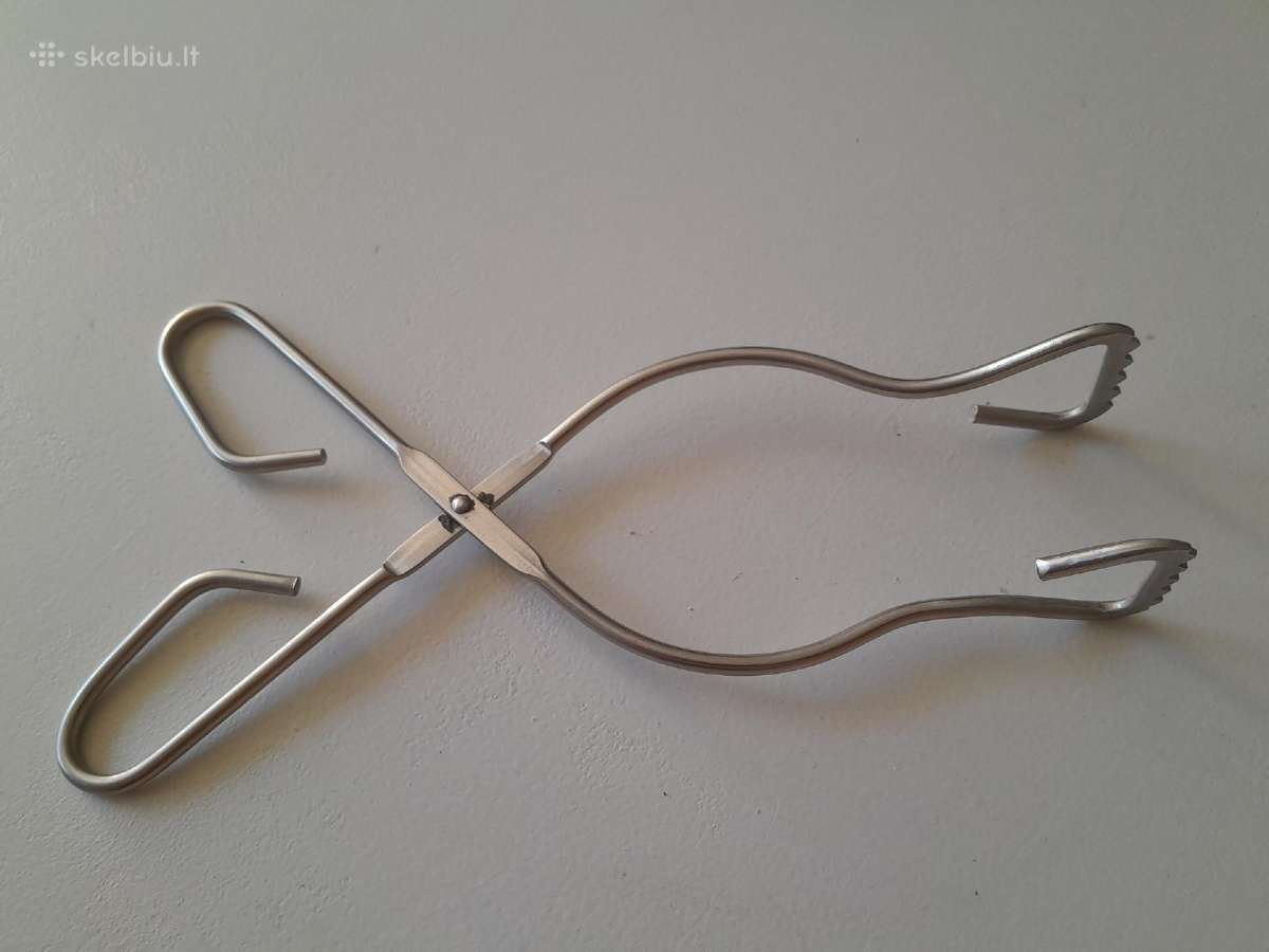Žirklinės kepimo žnyplės inox