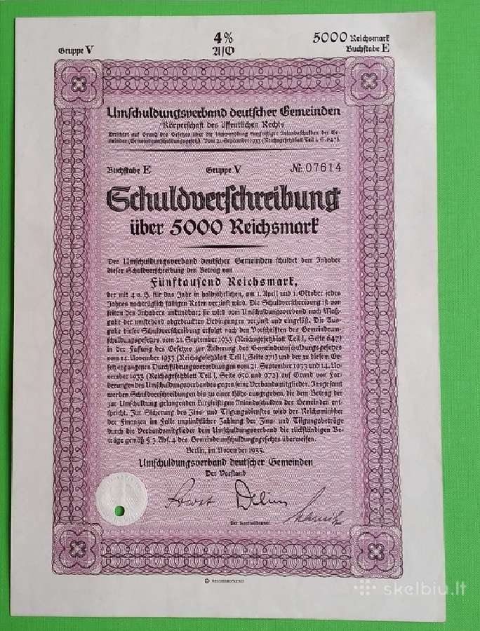 5000 Reichsmark 1933 m.