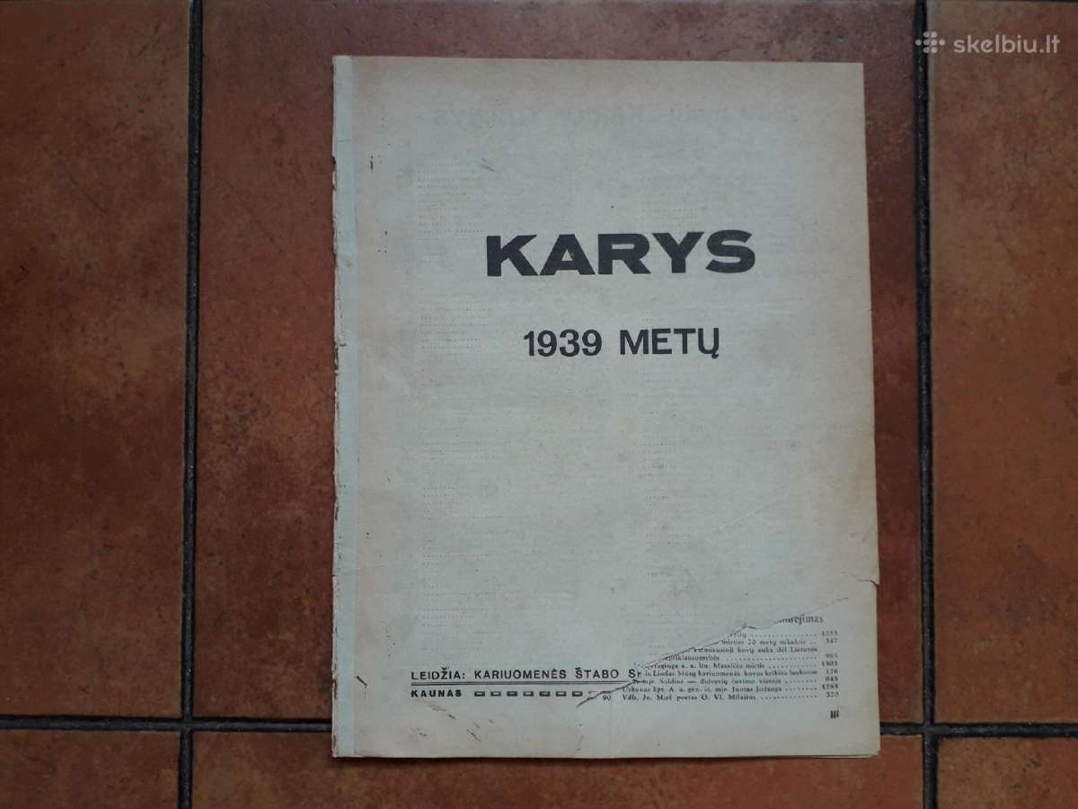 Laikraščio "Karys" 1939 metų turiniai