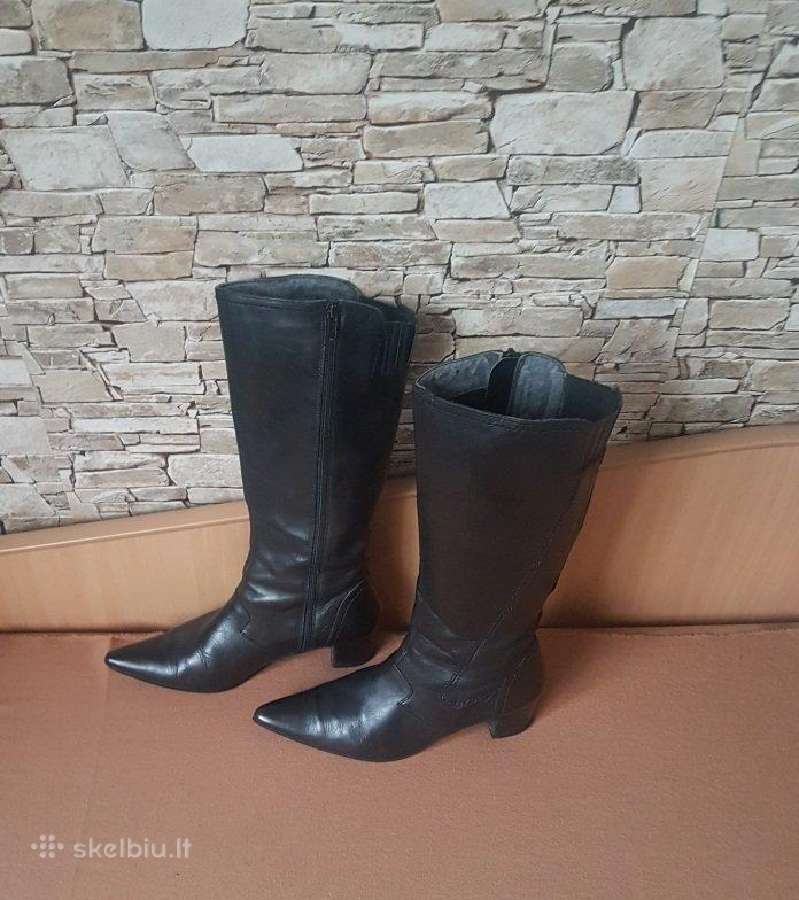 Natūralios odos batai, ilgaauliai 37d. - nuotraukos Nr. 4