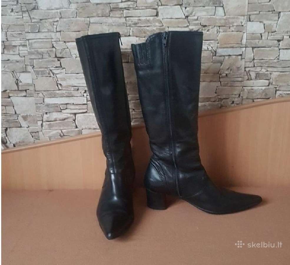 Natūralios odos batai, ilgaauliai 37d.